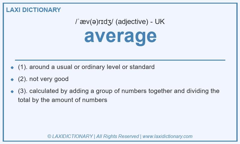 Definition average in British English