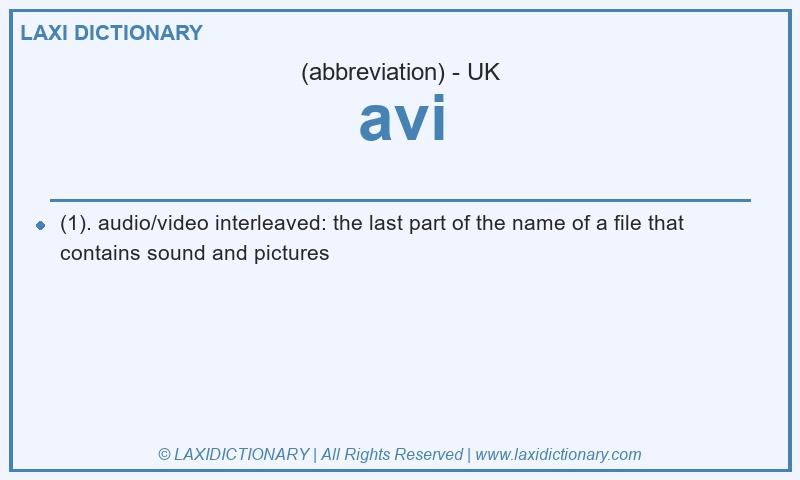 Definition avi in British English