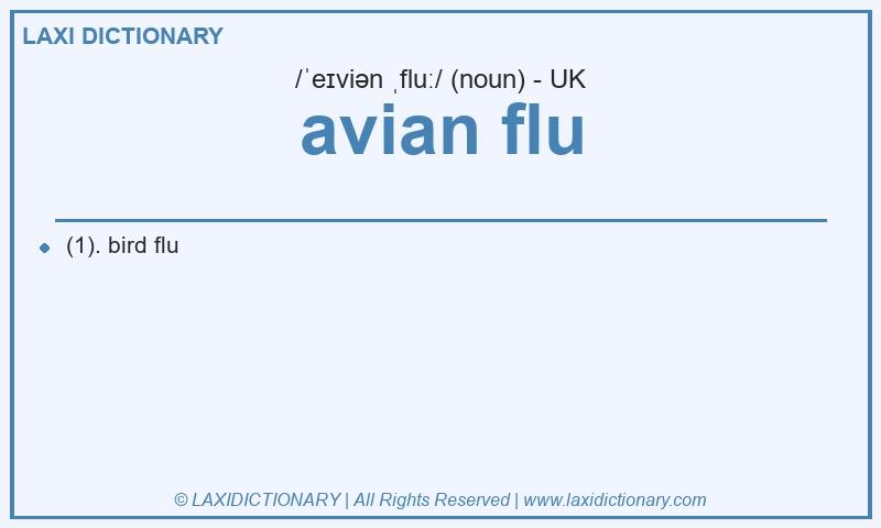 Definition avian flu in British English
