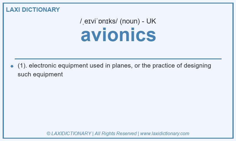 Definition avionics in British English
