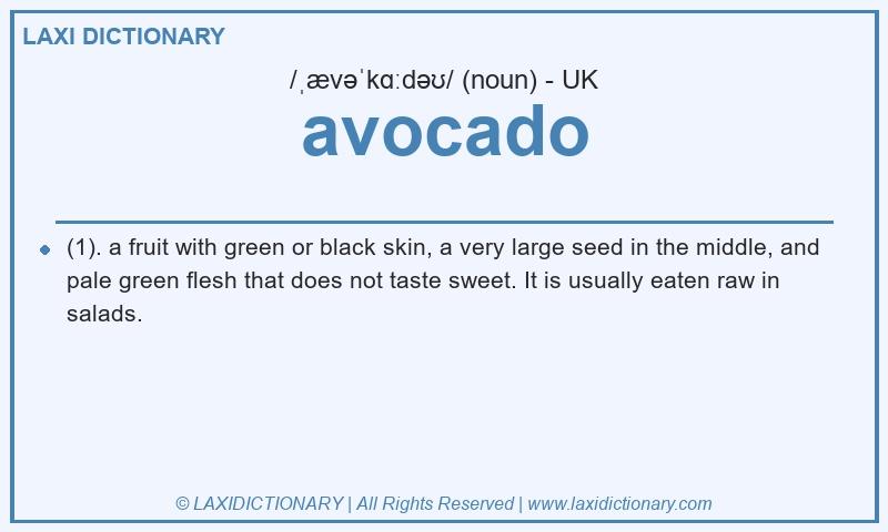 Definition avocado in British English
