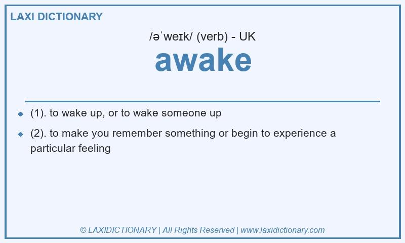 Definition awake in British English