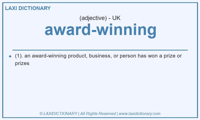 Definition award-winning in British English