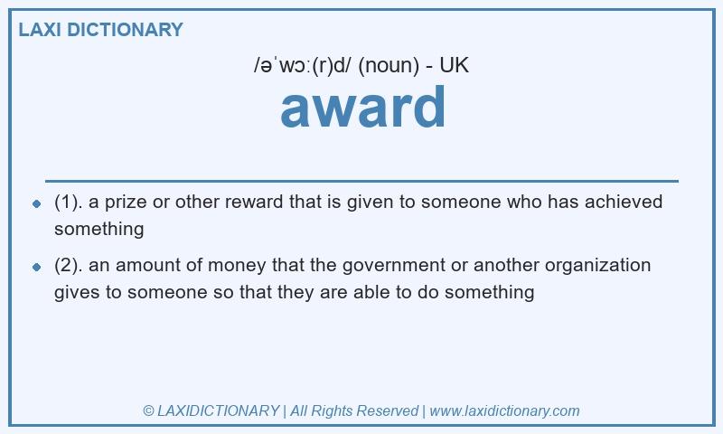 Definition award in British English