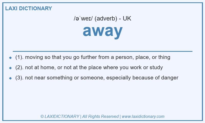 Definition away in British English