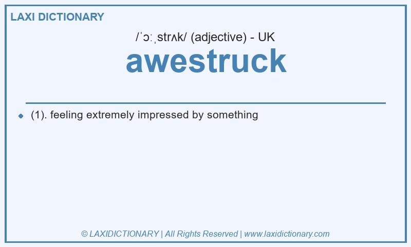Definition awestruck in British English