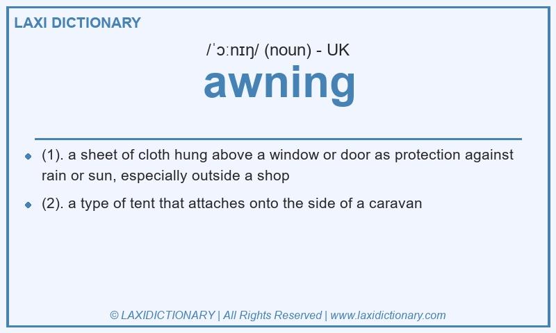 Definition awning in British English