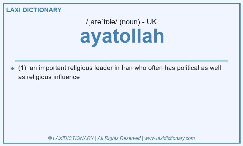 Definition ayatollah in British English
