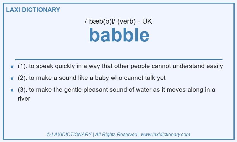 Definition babble in British English
