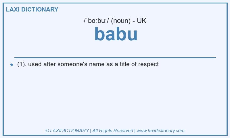 Definition babu in British English