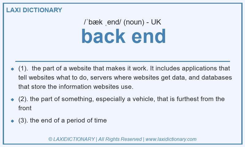 Definition back end in British English
