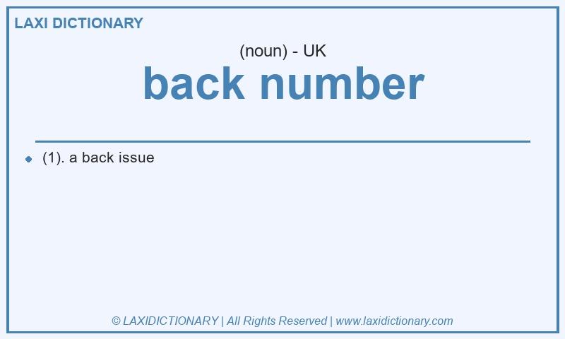 Definition back number in British English