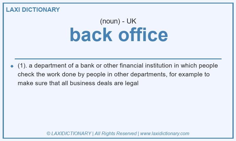 Definition back office in British English