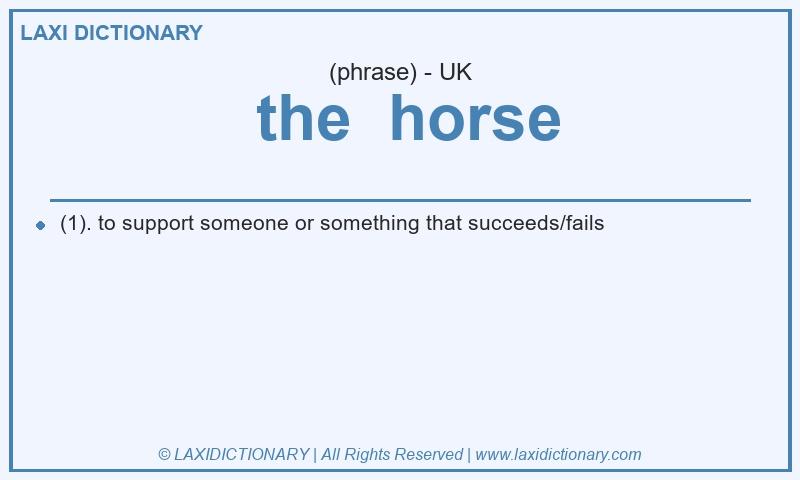 Definition the horse in British English
