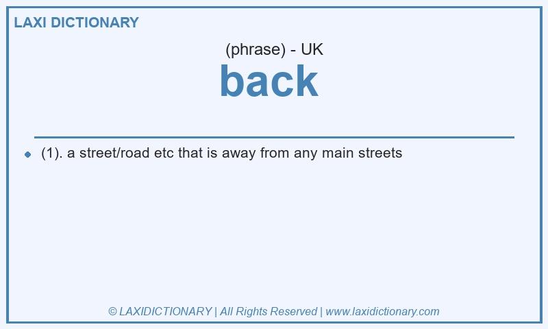 Definition back  in British English