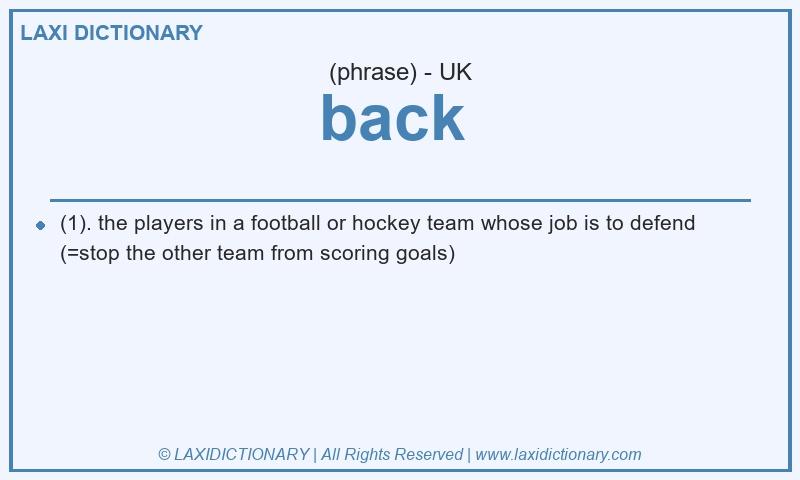 Definition back  in British English