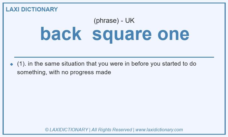 Definition back square one in British English