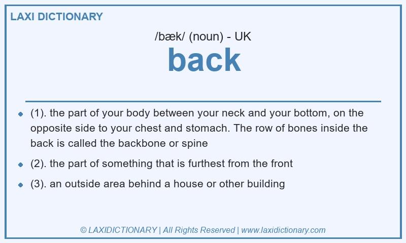Definition back in British English