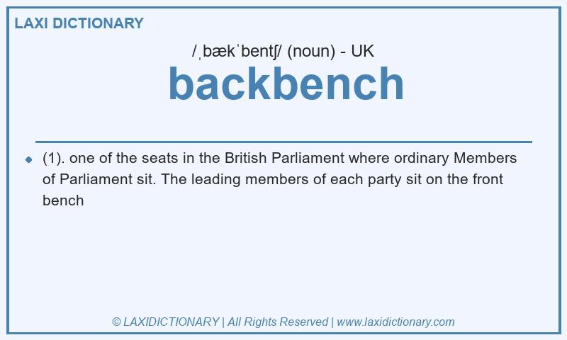 Definition backbench in British English