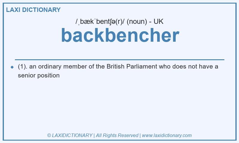 Definition backbencher in British English