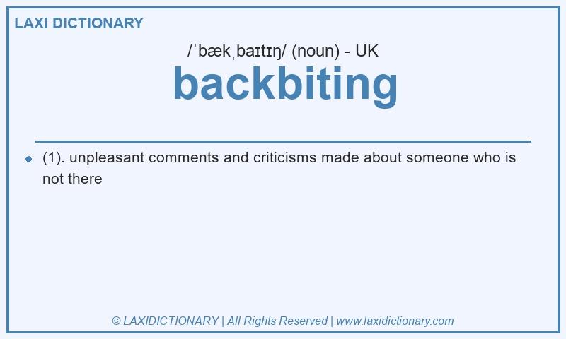 Definition backbiting in British English