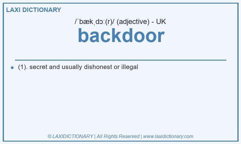 Definition backdoor in British English