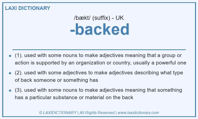 Definition -backed in British English