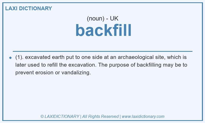 Definition backfill in British English