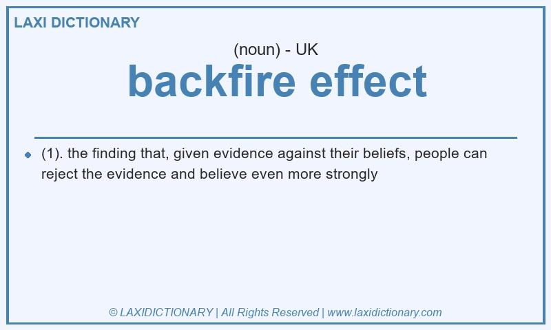 Definition backfire effect in British English