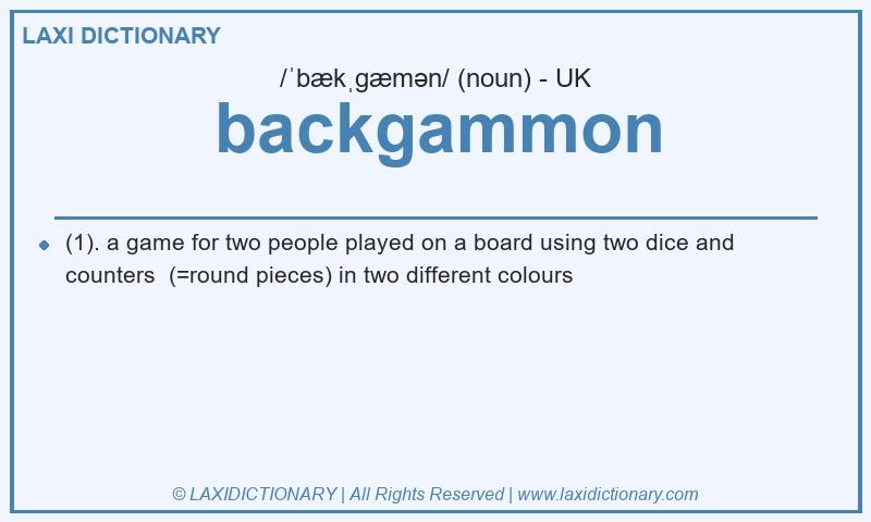 Definition backgammon in British English