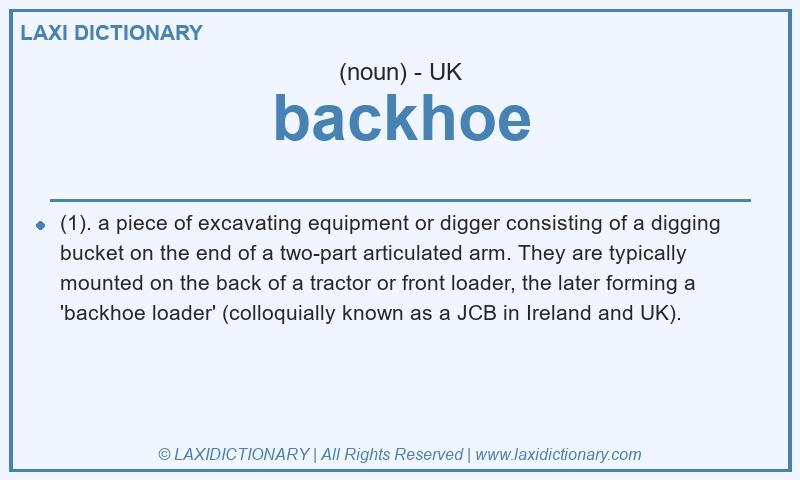 Definition backhoe in British English