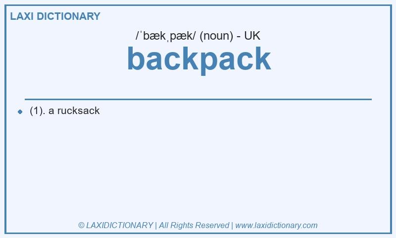 Definition backpack in British English
