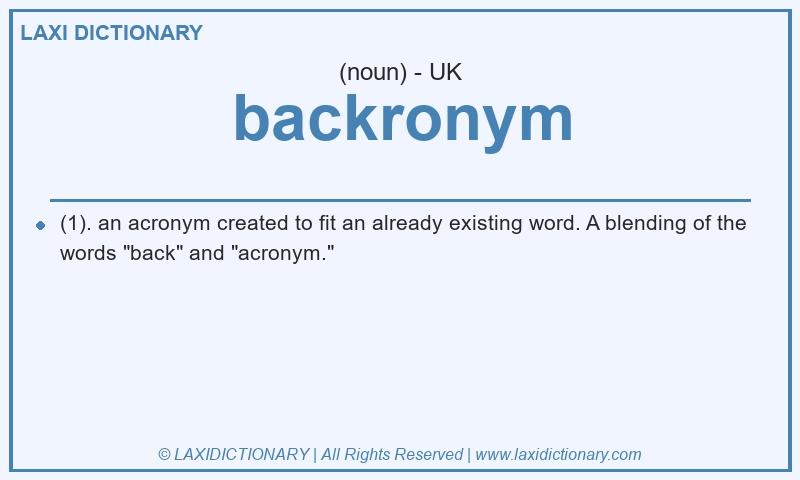 Definition backronym in British English