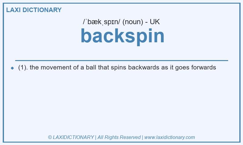 Definition backspin in British English