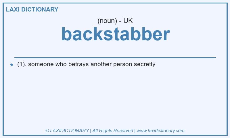 Definition backstabber in British English