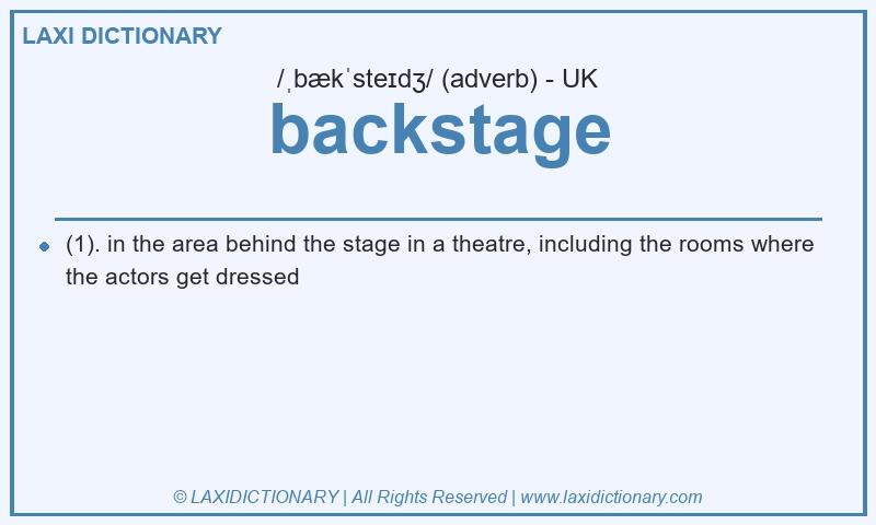 Definition backstage in British English