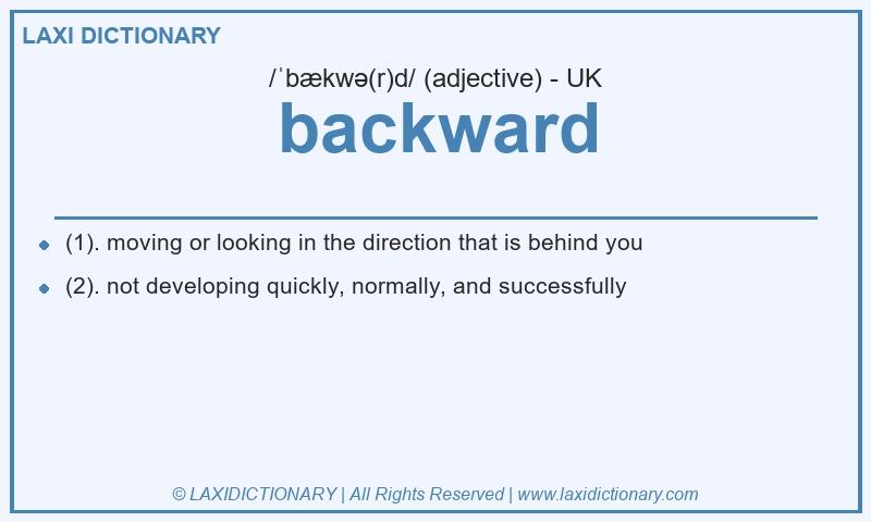 Definition backward in British English