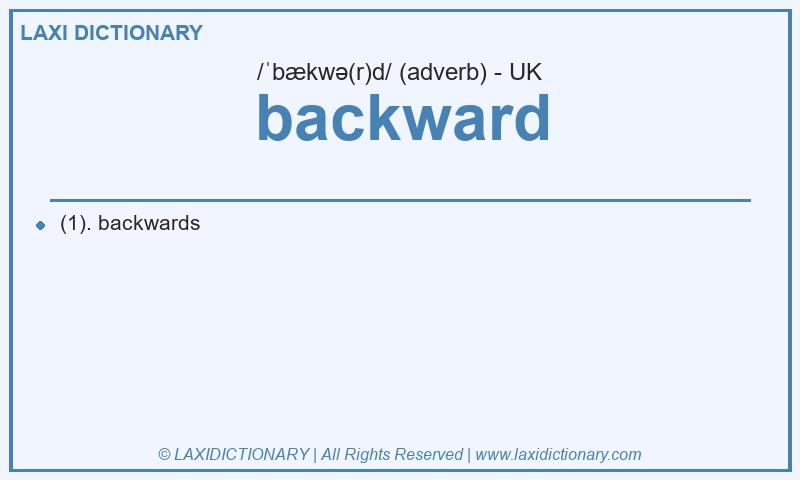 Definition backward in British English