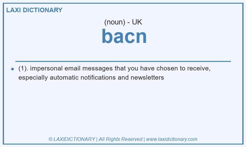 Definition bacn in British English