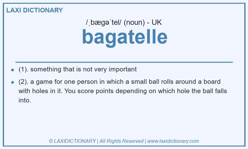 Definition bagatelle in British English
