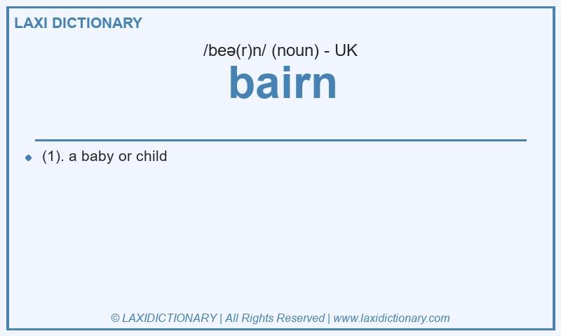 Definition bairn in British English