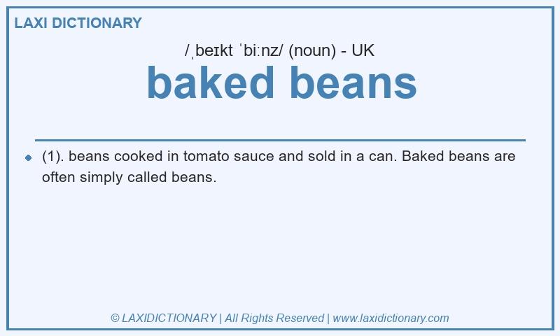 Definition baked beans in British English