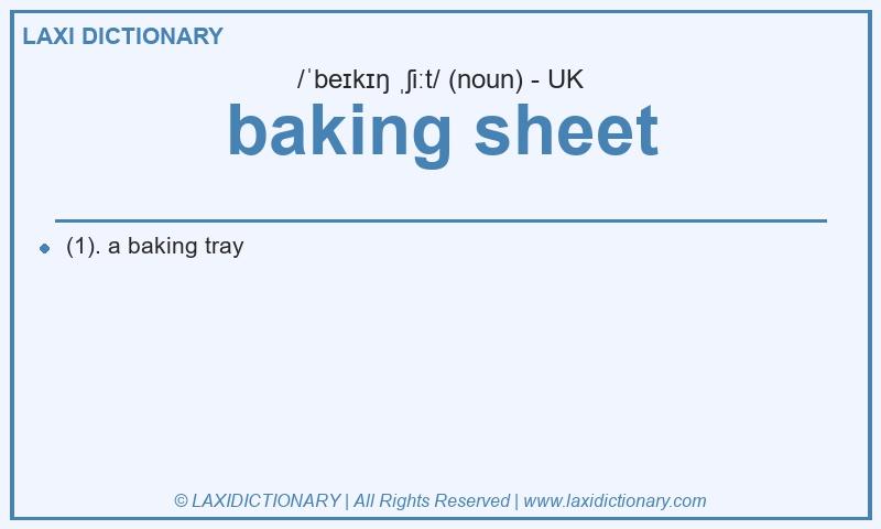 Definition baking sheet in British English