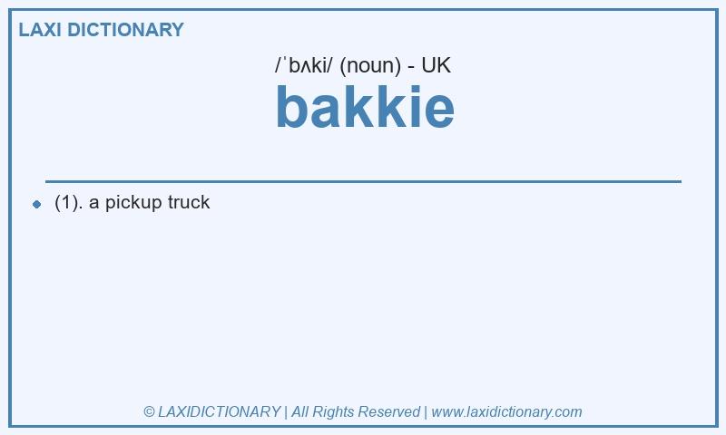 Definition bakkie in British English