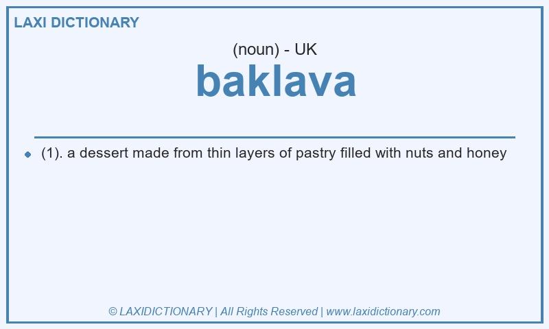 Definition baklava in British English