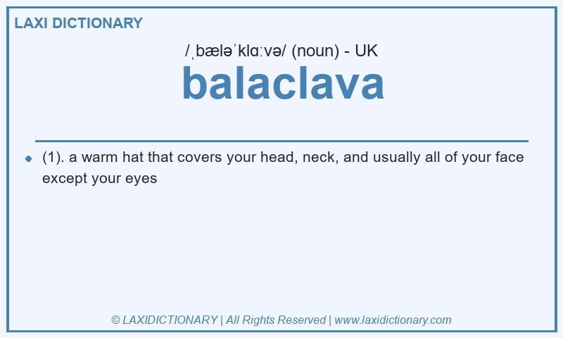 Definition balaclava in British English