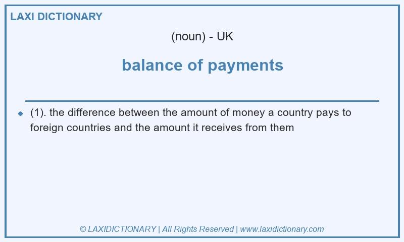 Definition balance of payments in British English