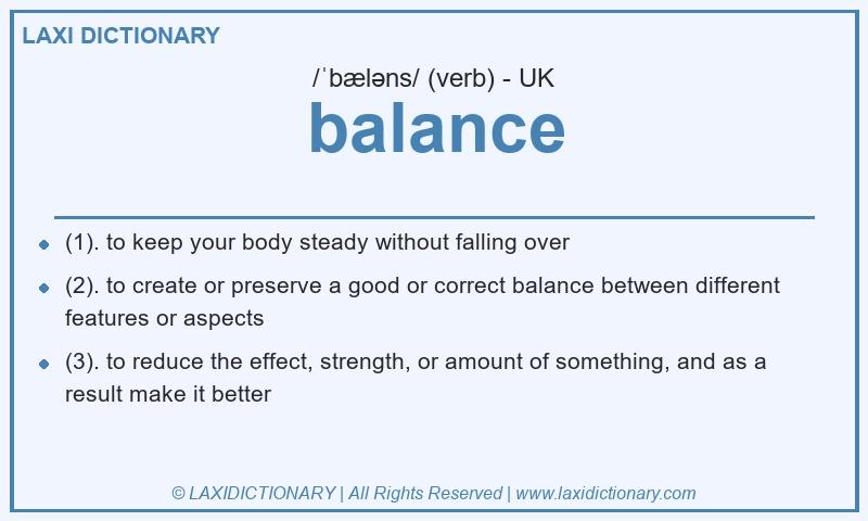 Definition balance in British English