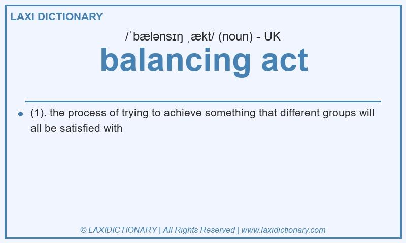 Definition balancing act in British English