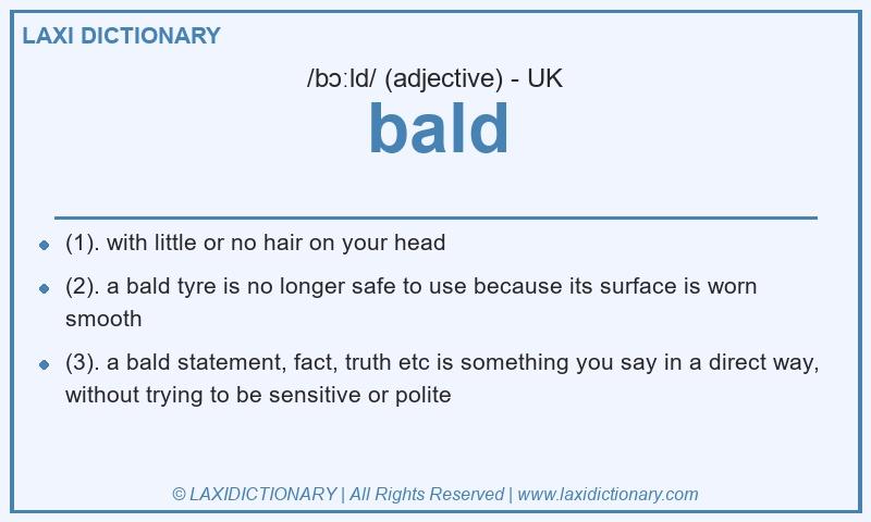 Definition bald in British English
